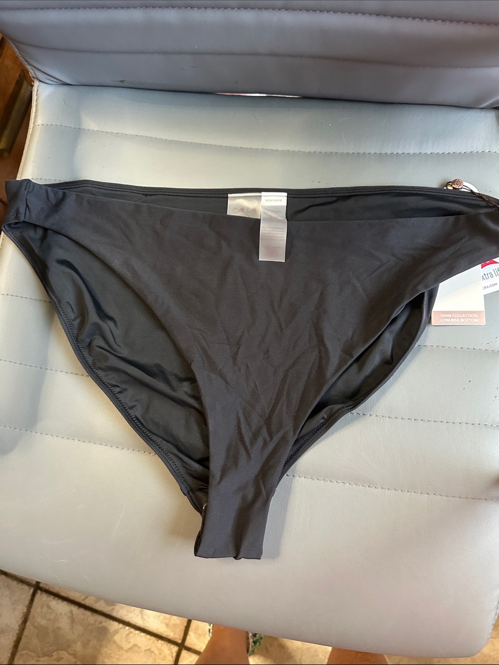 Calia Black Women's Bikini Bottom — Classic Mid-Rise Swimwear